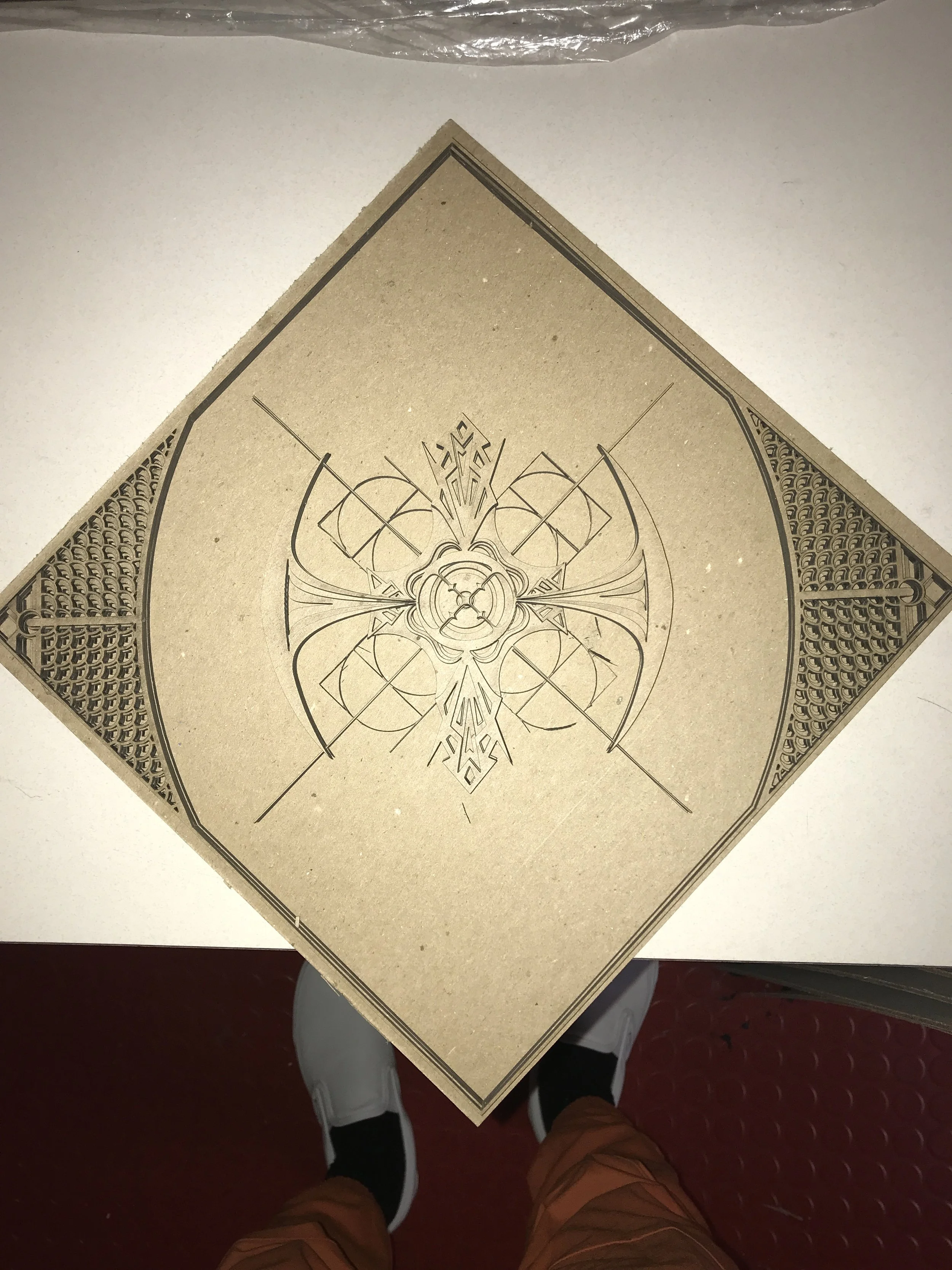 My first test cut using MDF.