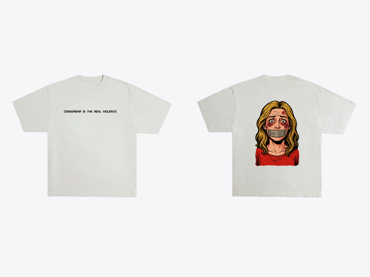 Censorship t-shirt mockup front