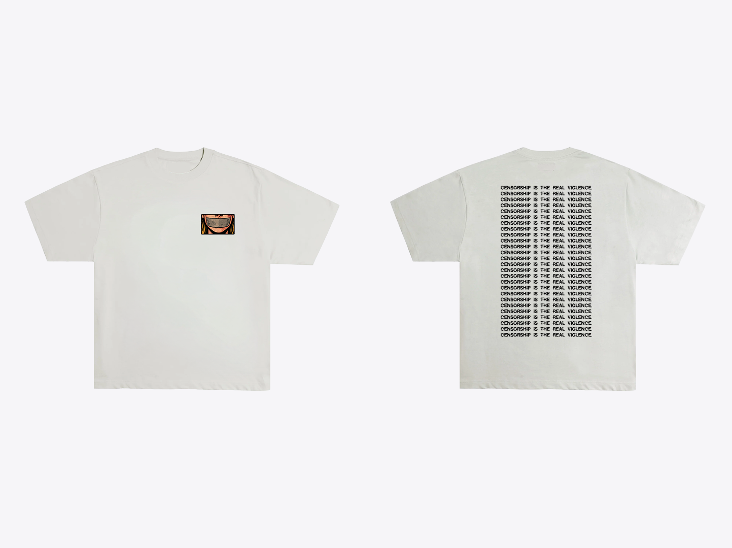 Censorship t-shirt mockup back