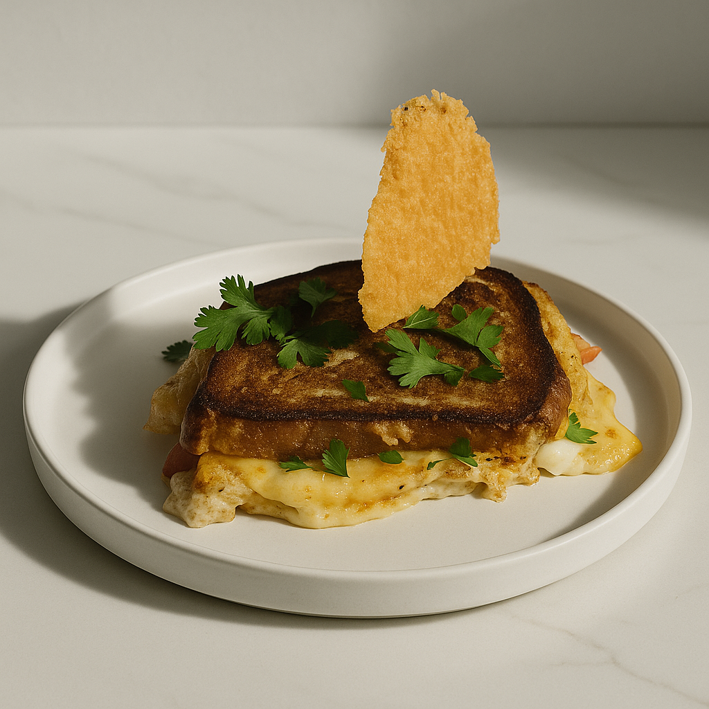 Grilled Cheese w/ Parmesan Crisp — enhanced